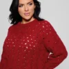 Tawnya Sequin Open-Knit Sweater