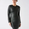 Tribute Pleated Leather Dress