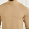Turtleneck Wool-Blend Ribbed Sweater