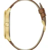 Two-Tone and Brown Leather Analog Watch