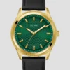 Two-Tone Leather Analog Watch