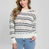 Valerie Striped Open-Knit Sweater