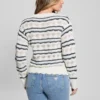 Valerie Striped Open-Knit Sweater