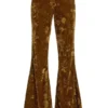 Velour Flared Cargo Pants