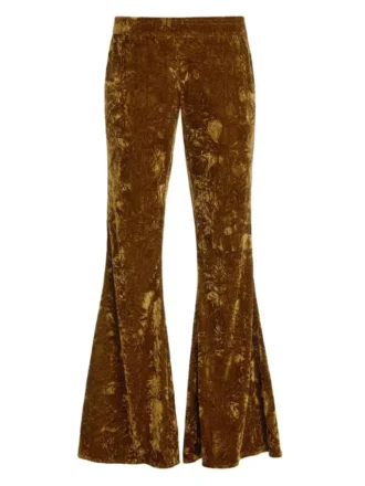 Velour Flared Cargo Pants