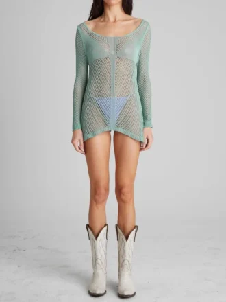 Washed Crochet Sweater