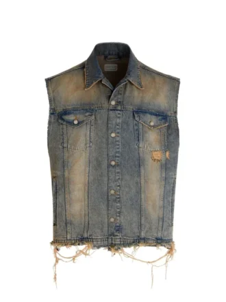 Washed Denim Trucker Vest
