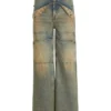 Washed Denim Utility Pant