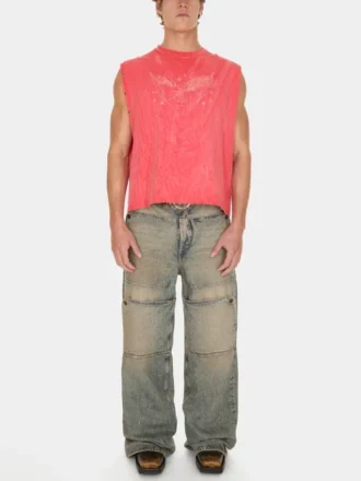 Washed Denim Utility Pant
