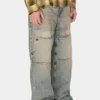 Washed Denim Utility Pant