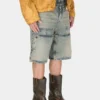 Washed Denim Utility Short