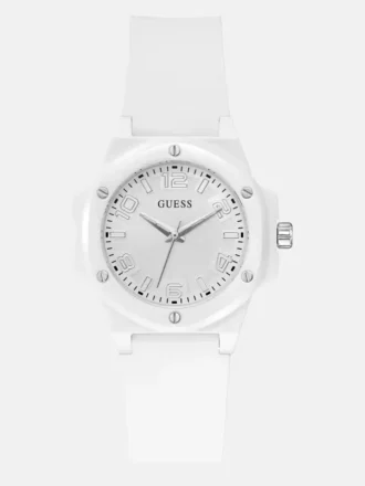 White Analog Silicon Watch