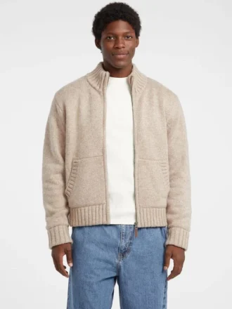 Wool-Blend Full-Zip Sweater