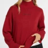 Wool-Blend Turtleneck Logo Sweater