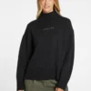 Wool-Blend Turtleneck Logo Sweater