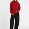 Wool-Blend Turtleneck Logo Sweater